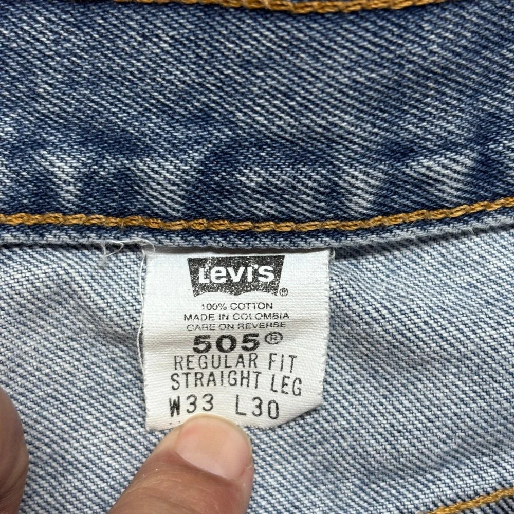 Levi's Vintage Y2K Jeans Mens 33x30 505 Regular Fit Straight Leg Medium Wash